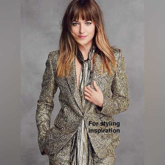 Banana Republic Gold Brocade Blazer - Sz 0 - Picture 16 of 16